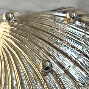 Artisanat indien, plat en laiton plaqué argent en forme de coquille Saint-Jacques, accessoire de table de luxe, organiseur de clés, décoration d'hôtel, exportateur en gros - Product Image 2