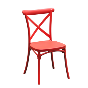 Bold Red Crossback X Back <b>Dining</b> <b>Chair</b> | Stackable Wooden Bistro <b>Chair</b> Mid Century Farmhouse Retro Modern Design High Energy - Product Image 2