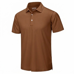 Custom Men's Embroidery 100%Cotton Breathable Short Sleeve OEM Service Knitted Fabric Polo <b>T</b>-<b>Shirt</b> - Product Image 4
