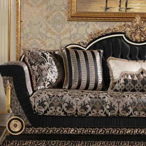 Ensemble de canapés Velorienne Premium en forme de L, capitonnés, écologiques et réglables, avec dossier en bois élégant, fabriqués à la main pour salon - Product Image 5