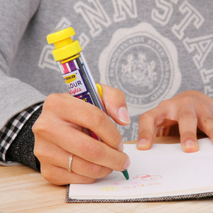 HIGHTIDE PENCO 8-Color <b>Crayon</b> FT058 | Retractable Multi-Color Design | American Retro Style | Portable Art Tool - Product Image 4