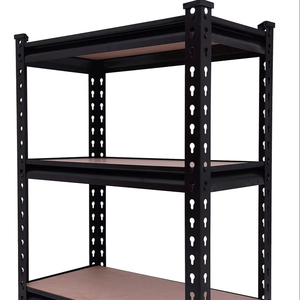 Étagère à niveaux noire réglable, autoportante, de style asiatique, pré-assemblée, pour rangement intérieur - Product Image 1