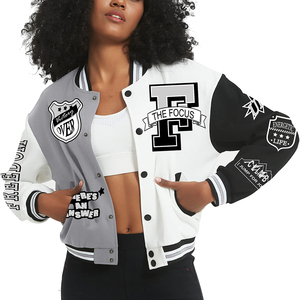 Chaqueta Varsity Más Vendida para Damas, Chaqueta de Béisbol con Bordado Personalizado, Chaqueta de Invierno Informal y Cómoda para Mujer, OEM - Product Image 1