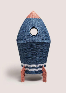Handwoven Paper Rope Rocket <b>Storage</b> <b>Basket</b> Handmade Wicker Rocket <b>Toy</b> Organizer Kids Room Nursery Decor Decorative <b>Storage</b> Bin - Product Image 3