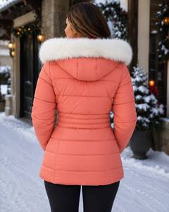 Abrigos de Mujer de Talla Grande en Color Liso, Chaquetas de Invierno Ajustadas con Peluche, Chaqueta Corta de Plumón de Pato Blanco al 90% para Mujer - Product Image 2