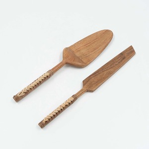 Cuchara, tenedor y cuchillo de madera para ensalada, juego de cubiertos Royal FAIZA CRAFT, ecológico y apto para lavavajillas. - Product Image 1