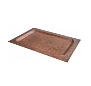 Modern <b>Copper</b> Serving Tray Durable Dining Platter for Serving Snacks Drinks Tea Coffee in Home Kitchen Restaurant <b>Table</b> - Product Image 6