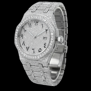 Relojes VVS Hip Hop Personalizados con Diamantes Moissanite, Corte Brillante, Cristal de Cuarzo, Colección de Moda para Hombre - Product Image 1