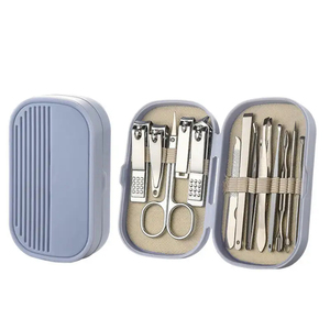Professional <b>Manicure</b> Nail <b>Kit</b> Stainless Steel Portable Set with Clipper File Scissors in Black Bag with Costum Logo - Product Image 3