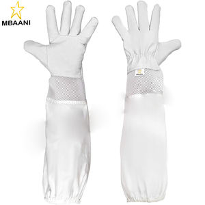 Guantes de Apicultor de Piel de Cabra con Ventilación, Manga Larga de Lona y Puño Elástico - Product Image 1