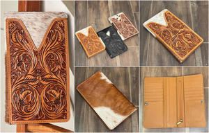 OEM & ODM Customized <b>Men's</b> <b>Wallets</b> Purse Hand Tooled Cowhide Leather Designer Genuine Leather <b>Long</b> Bi-Fold <b>Wallets</b> <b>for</b> Unisex - Product Image 3