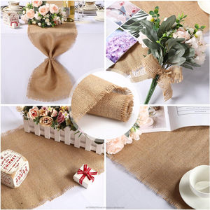 Nouveaux chemins de table en toile de jute rustique 12x71 pouces, couleur kaki, style campagnard, pour mariages et fêtes d'anniversaire - Product Image 3