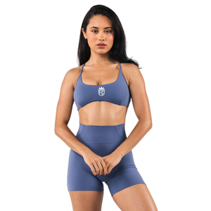 Sujetador deportivo sin costuras con tirantes para mujer, color azul polvo, de alta sujeción, elástico, para yoga, gimnasio, fitness, entrenamiento, ropa deportiva, top corto - Product Image 1