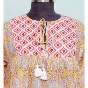 Vestido Informal para Fiestas, Vestido de Verano, Vestido de Moda de Algodón para Mujer, Vestido Tipo Canguro con Estampado Floral Hecho a Mano - Product Image 3