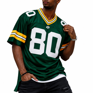 Nouveau maillot de football américain personnalisé en gros, polyester de haute qualité, style rétro streetwear, vêtements de sport pour hommes et femmes - Product Image 5