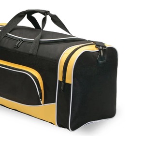 Sac de voyage noir et jaune 600D 50-70L avec poches zippées et poignées supérieures - Product Image 5