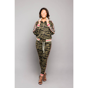 Ensemble de survêtement décontracté pour femme, coupe-vent et respirant, avec sweat à capuche et pantalon de jogging, confortable, style streetwear, logo personnalisé sur le devant, vente en gros - Product Image 3