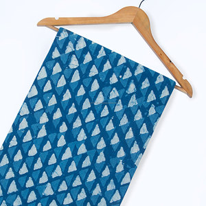 Premium 90gsm Organic Cotton Fabric Customized Designs Indigo Block Prints for Home Textiles Curtains Bags Shirts Combed Yarn - Product Image 6