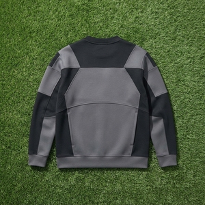 <b>Men's</b> Black <b>Grey</b> Panelled Crewneck <b>Sweatshirt</b> Utility Style Pullover Casual Streetwear Long Sleeve Custom <b>Sweatshirt</b> - Product Image 6
