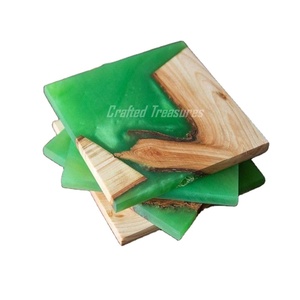 Best Selling Handmade Luxurious Epoxy Resin Wood Beermat <b>Tabletop</b> Dining Decorative Placemats Modern Style Elegant Coasters - Product Image 3