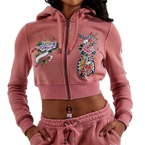 Sweat-shirts de haute qualité pour femmes, logo personnalisé, survêtement en polyester pour tenue décontractée et fitness, service OEM, streetwear - Product Image 3