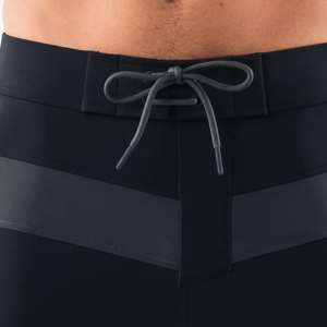 Shorts de bain pour hommes, noir et gris anthracite, séchage rapide, avec cordon de serrage, pour la plage, les sports nautiques et l'athlétisme - Product Image 5