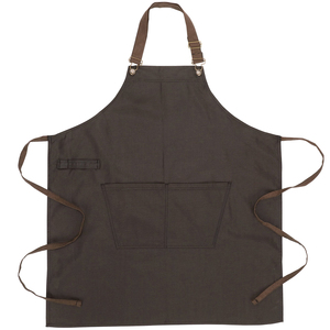 Tablier en coton tricoté unisexe avec poches et bretelles réglables pour restaurants et bars - Product Image 4