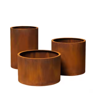<b>Outdoor</b> Round Flower Planter Pots Corten Steel <b>Tree</b> Planters Country Style Planters - Product Image 4