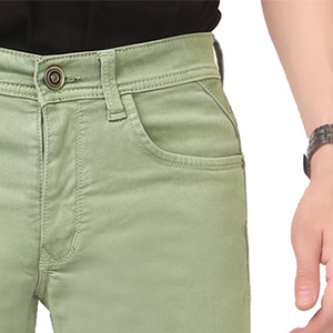 Pantalones Cortos de Mezclilla para Hombre, Corte Ajustado, Secado Rápido, Casuales, Color Sólido - Product Image 3