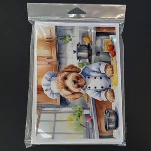 Goldendoodle the Chef Whimsical A7 Tarjetas de felicitación Paquete de 8 tarjetas de notas en blanco con sobres Tamaño 5x7 - Product Image 3