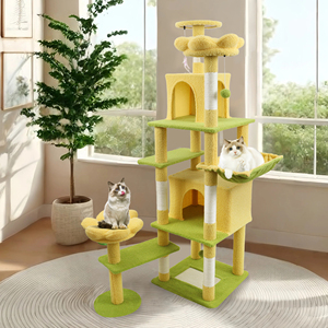 Griffoir moderne pour chat en MDF et sisal, arbre à chat multi-niveaux, grand mobilier d'intérieur pour animaux de compagnie pour condos - Product Image 2