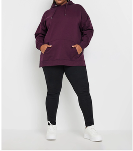 Sweat à capuche tendance grande taille avec blocs de couleur, confortable et élégant, coupe oversize pour femme, idéal pour un usage décontracté - Product Image 6