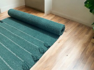 Contemporary Rectangle Chenille <b>Rug</b> With Printed Pattern Green Color Home Use - Product Image 5