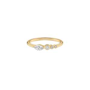 Bagues empilables en cluster, diamants de laboratoire taille marquise et ronde, minimalistes, pour usage quotidien, modernes, bande de 1,65 mm, or massif 10k 14k 18k - Product Image 1
