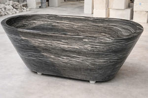 Freestanding Modern Oval/Rectangle Solid Stone Bathtub-Smooth Matte Soaking Tub for Bathrooms - Product Image 5