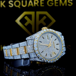 Montre de luxe automatique à quartz, exportée d'Inde, résistante à l'eau, en acier inoxydable, avec cadran en verre saphir, résistance à l'eau de 3 mètres, bracelet inclus. - Product Image 1
