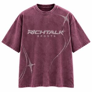 เสื้อยืดแขนสั้นทรงปกติสำหรับผู้ชาย พิมพ์ลายตัวอักษรด้วยเพชรด้านหน้า พิมพ์ลายดิจิทัล สปอร์ต คอกลม ผ้าฝ้ายเจอร์ซีย์ ระบายอากาศได้ดี - Product Image 6