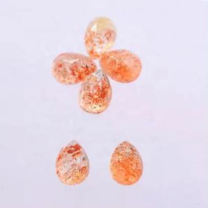 Superbe pierre de soleil naturelle de qualité 7mm x 10mm cabochon de poire coupe rose pierre précieuse semi précieuse en vrac prix de gros à expédition rapide - Product Image 2