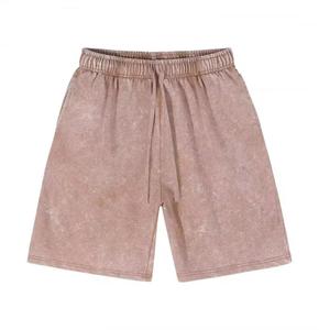 Shorts de jogging amples pour homme, 100% coton, séchage rapide, style vintage délavé à l'acide, collection été - Product Image 1