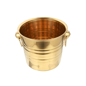Seau à glace en acier inoxydable doré de 3 L, refroidisseur de vin en métal pour champagne, bière et cocktails, vente en gros, pour fêtes et bars - Product Image 2