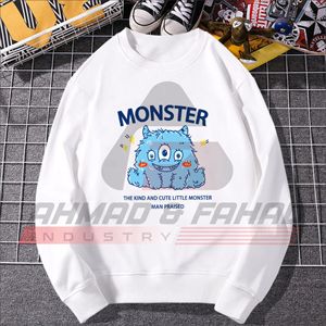 Ahmad & Fahad Industry Wholesale Fashion Cartoon Printing LOGO Round Neck <b>Hoodie</b> Youth T-shirt Letter Printed <b>Thin</b> Top - Product Image 3