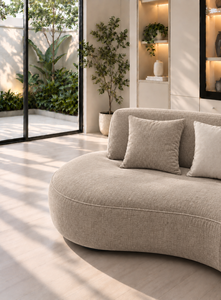 Sofá Esmeralda Moderno Minimalista Sudut Luna Taupe con Brazos Curvos, Juego de Sofás de Tela Premium Ecológica para Sala de Estar y Apartamento - Product Image 2