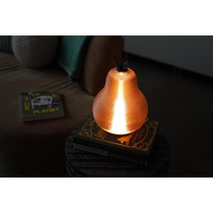 Minimalist Glass Pear Shape Table <b>Lamp</b> With Orange Coated Finish For Decorative Purpose - Product Image 2