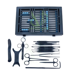 Kit de chirurgie péri-dentaire manuel ergonomique Sambrialmed International Dental, 15 pièces, micro-chirurgie, revêtement noir, réutilisable, implant dentaire - Product Image 3