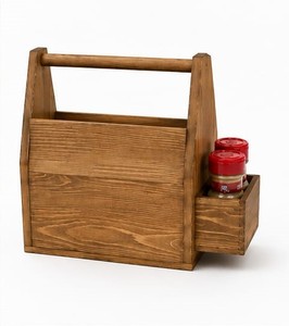 Organisateur de couverts en bois massif fait main, porte-ustensiles de table avec compartiments pour cuisine, restaurant, salle à manger - Product Image 6
