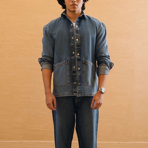 Chemise en jean pour homme à manches longues, coupe classique, col rabattu, couleur unie, style décontracté, délavage à la pierre, fermeture boutonnée sur toute la longueur - Product Image 6