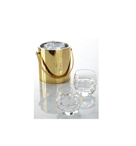 Cubo de Hielo de Metal Pulido con Acabado Dorado, Enfriador de Bebidas Elegante para Champán, Vino, Cócteles, Restaurantes, Hoteles, Fiestas y Celebraciones - Product Image 1