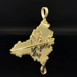 Chaîne de pendentif personnalisée avec cristaux de zircone cubique (CZ) effet goutte d'eau royale - Product Image 1