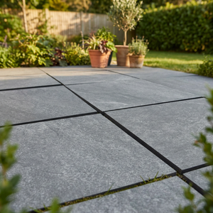 Baldosas de Porcelana Vistaar OEM Rectified Hammer Stone Nero R11 Semi-Mate de 20 mm de Espesor, 600x600 mm, para Exteriores, Resistentes y Antideslizantes - Product Image 1