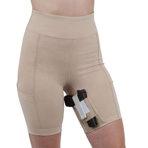 Shorts tactiques de compression taille haute pour femme, dissimulant une ceinture porte-arme discrète - Product Image 5